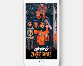 Halloween Party Bash Snapchat Geofilter Trick or Treat Geo Filter October Orange Pumpkin Scary Monsters Costumes Zombies Ghosts Geofilter