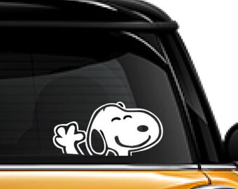 Snoopy decal, FREE SHIPPING, Snoopy decor, home decor decal, #snoopy, snoopy waving decal
