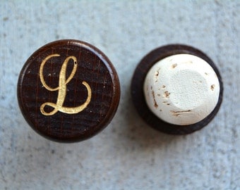 Holiday Christmas Gift, Monogrammed Wine Bottle Stopper, Personalized Gift, Monogram Wood Wine Stopper, Stocking Stuffer, Coworker Gift
