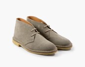 Desert Boots | Italian Suede - Taupe - Crepe Rubber Sole - Free Shipping - Handmade in Italy
