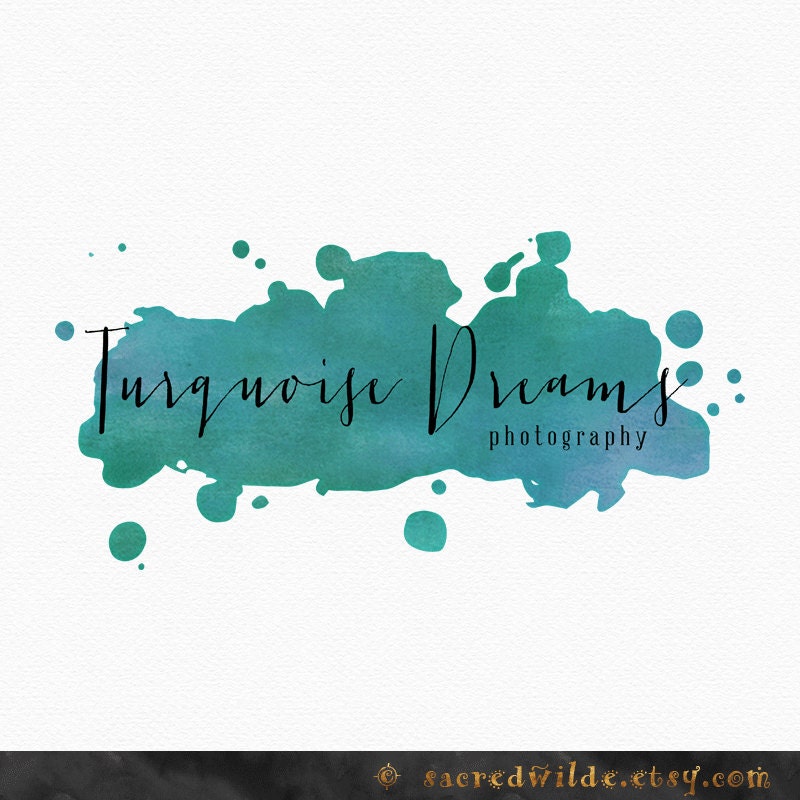 Paint Splatter Logo Design Turquoise Logo Turquoise Green