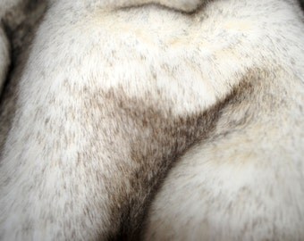 BABY Arctic Fox FAUX FUR fabric Sample Swatch, Soft, 8" X 10"