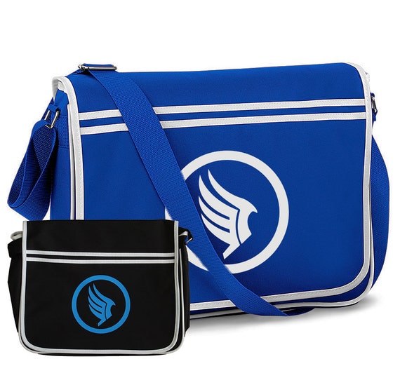 Mass Effect Paragon Gaming Geek Nerd Shoulder Messenger Bag Black Royal Blue