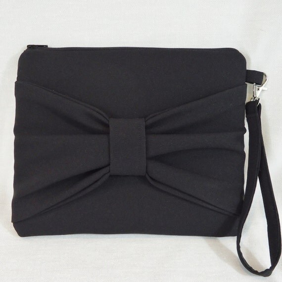 Black Bow Clutch Wristlet by JJPDesign on Etsy