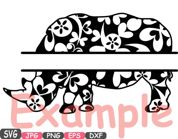 Download Split Rhino Mascot Frames Jungle Animal Safari Flower ...