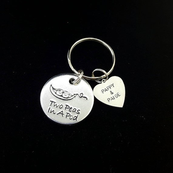 Pea Pod Keyring Two Peas In A Pod Peapod by EleganceAndMemories