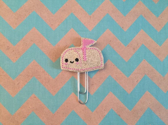 Glitter Mailbox Paper Clip/Planner Clip/Bookmark