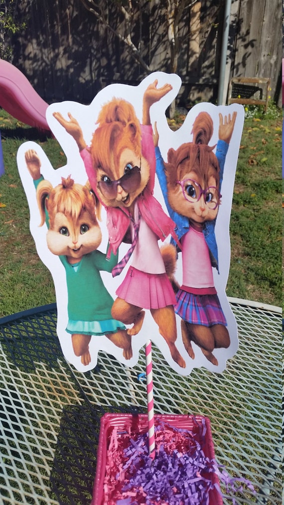 Chipettes centerpiece cut outs cake toppers by SilviasPartyDecor