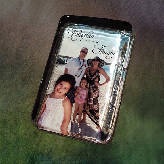 Custom Glass Paperweight Your Photo Displayed in a