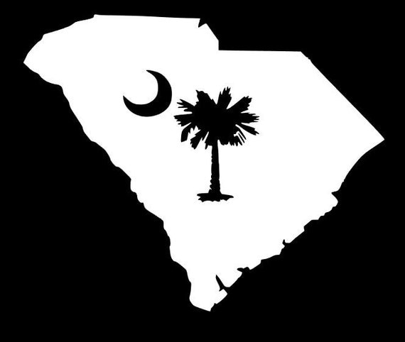SC decal South Carolina Carolina state flag palm moon