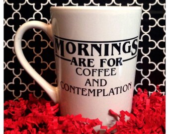 Stranger Things Coffee Mug, Morning Are For Coffee & Contemplation, Personalized Vinyl Coffee Mugs, Netflix's Stranger Things Coffee Mug