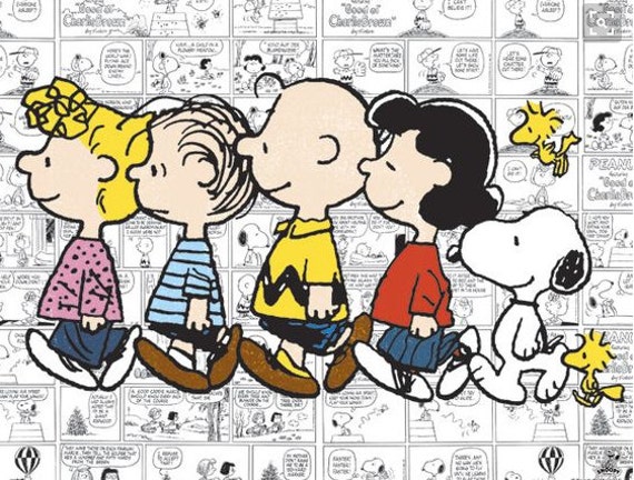 Items similar to Charlie Brown, Peanuts Gang, On Comic Strip background