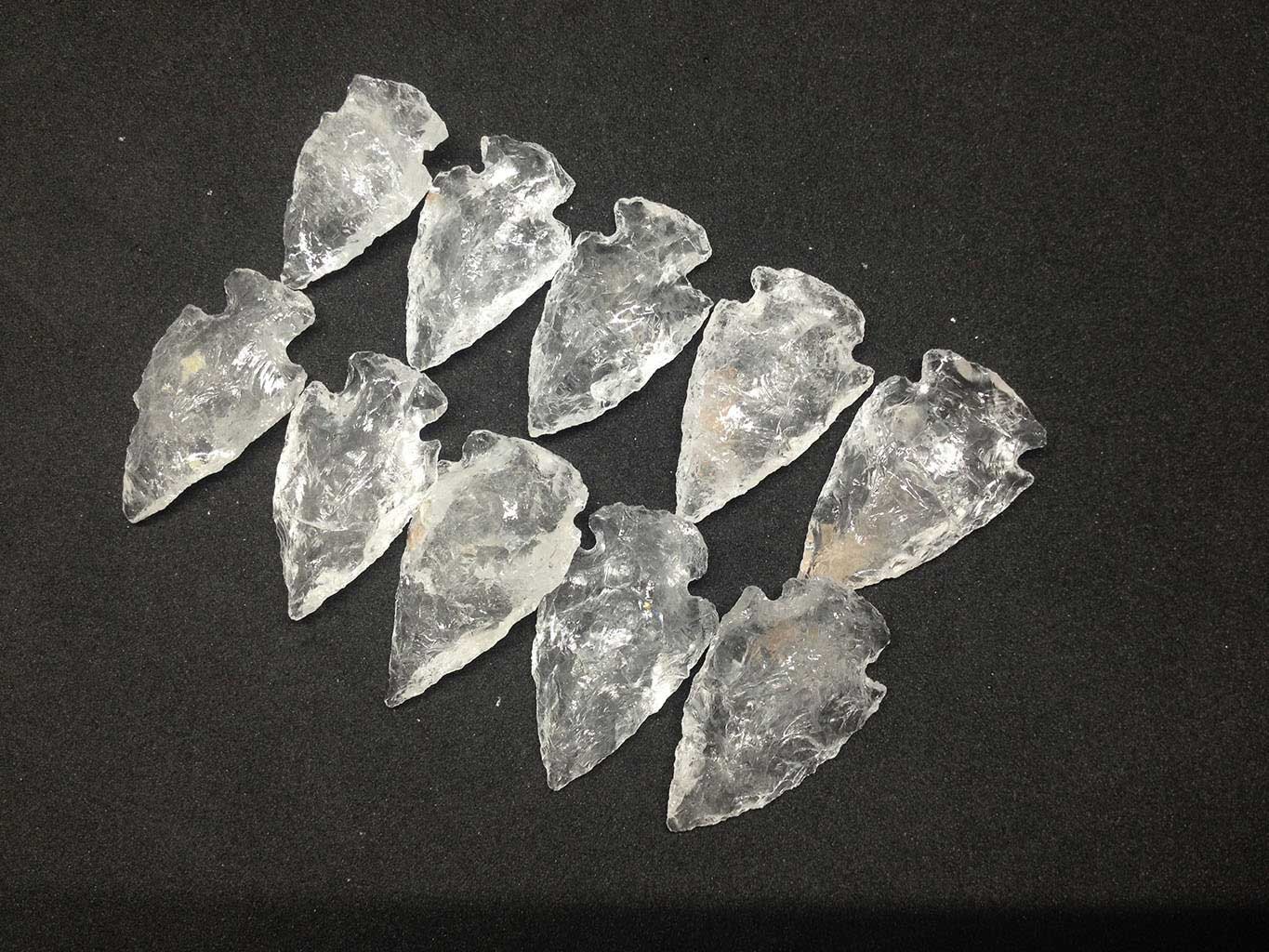 5 Pcs Crystal Quartz 1 1/2 Arrowhead Point Spearhead