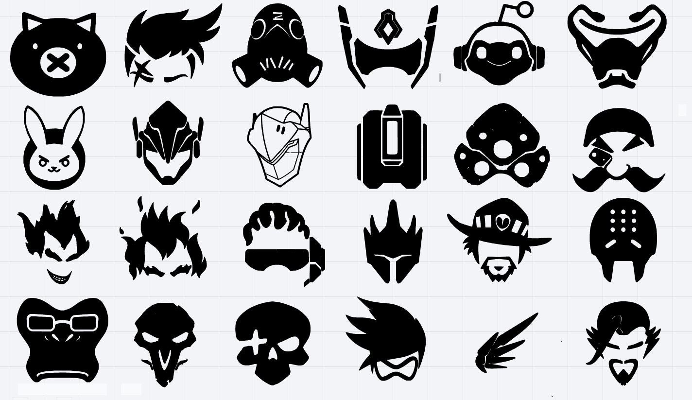 Overwatch Character Vinyl Decals Window decal Laptop