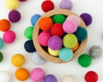 2 cm Wool Felt Balls - Pick Your Own Colors - Pom Pom Balls - Wool Felt Beads
