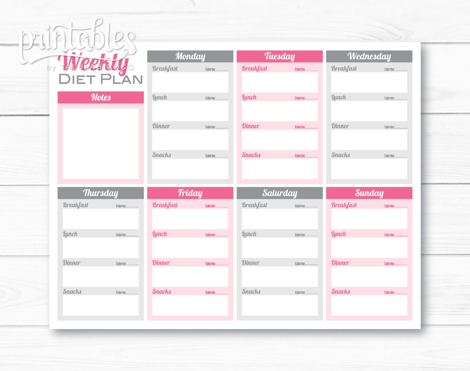 weekly meal planner template pdf