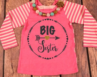 Big Sister Shirt Little Sister Shirt Personalized Shirt Sibling Shirts Sister Shirt Pregnancy Announcement Shirt Baby Announcement Shirt