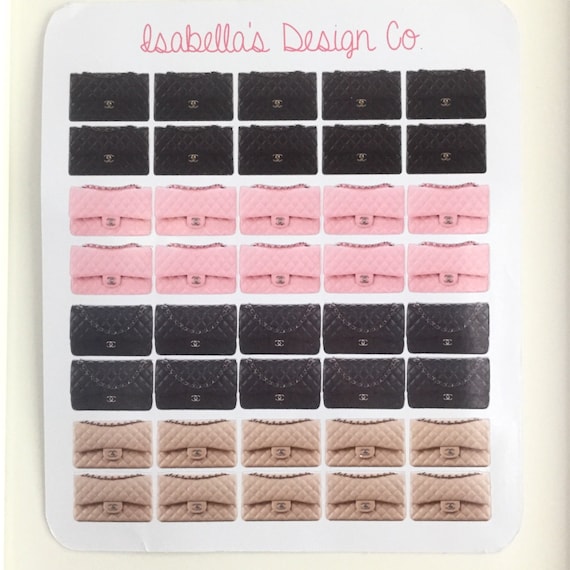 Chanel Classic Flap Handbag Stickers by IsabellasDesignCo on Etsy