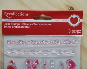 Valentine borders clear stamps Recollections clear stamps
