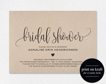 Bridal Shower Invitation, Bridal Shower Wedding Printable, Wedding Shower Template, Shower Invite, PDF Instant Download #BPB203_26