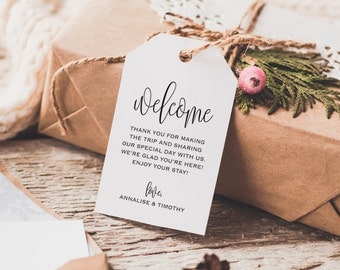 Welcome Wedding Tag, Wedding Welcome Bag Tag, Wedding Welcome Gift Tags, Welcome Tags, Welcome Bag, Favor, PDF Instant Download #BPB203_24