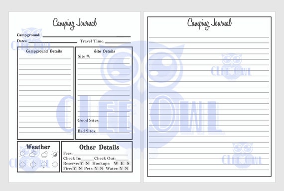 Camping Journal Printable for Your Family's Travels