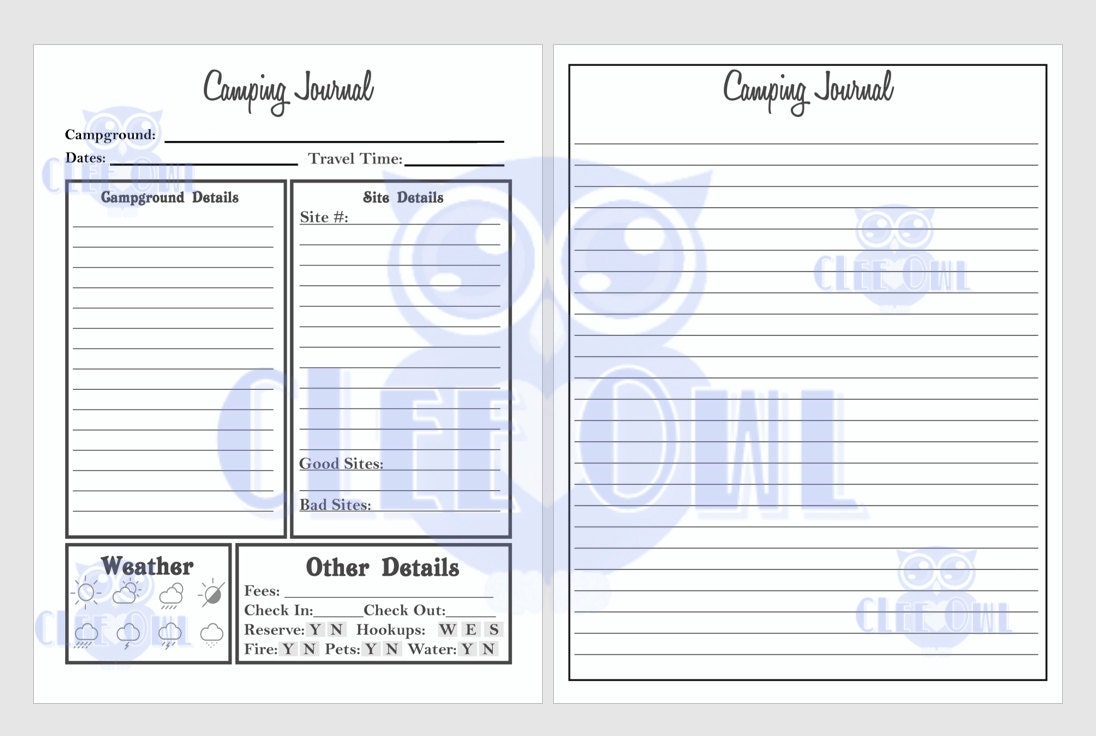 Camping Journal Printable for Your Family's Travels from 