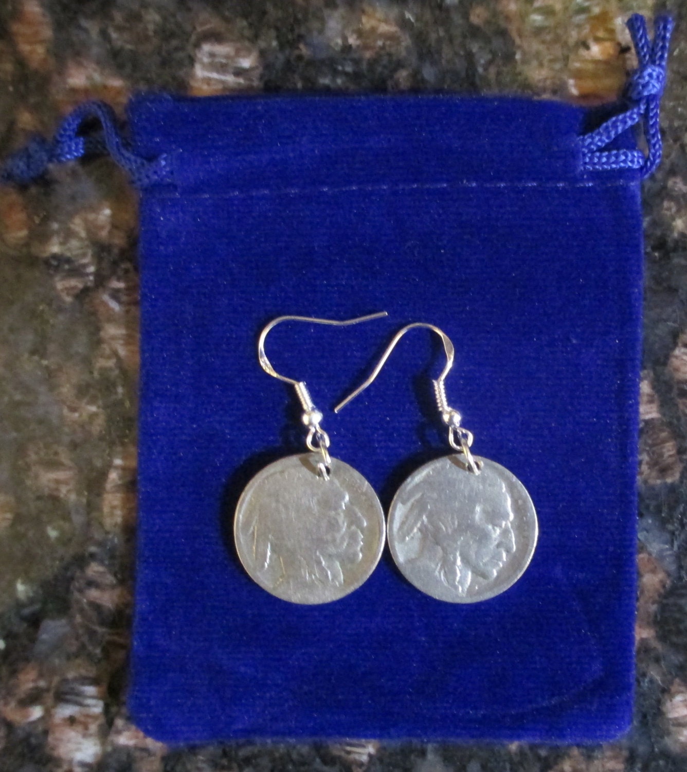 Buffalo Nickel Coin Earrings with 925 Sterling Silver Earrings