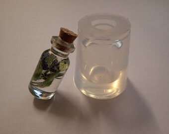 Clear silicone Bottle mould for resin jewellery H 35 x 16 mm