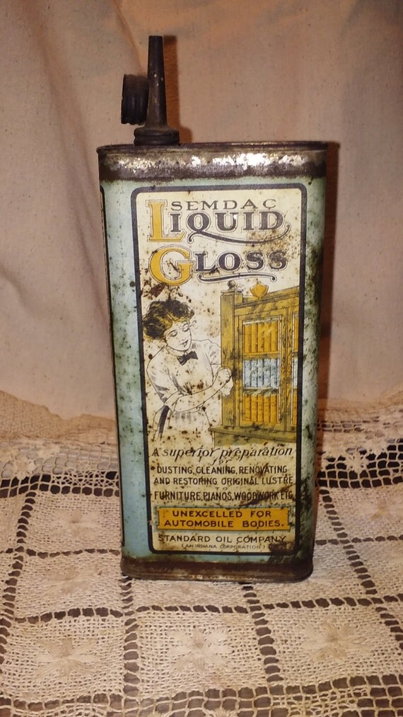 Old antique furniture polish tin.