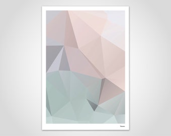 Pastel 2 - modern poster, abstract art prints, modern wall art print, pastel, graphics design, geometric, minimalistic, low poly