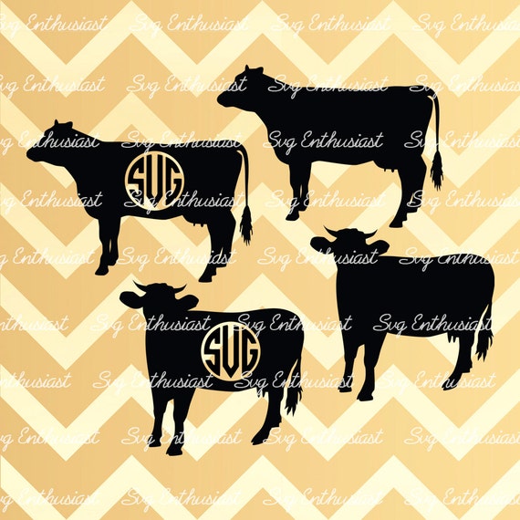 Download Cow silhouette Bundle SVG Cow Svg Cow Monogram frames SVG