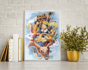 Naruto Ramen Watercolor Poster Art