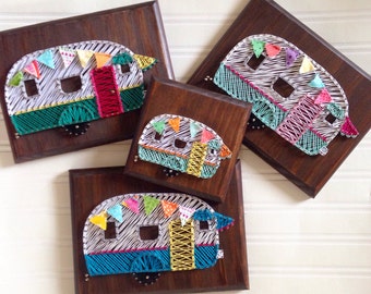 String art vintage camper