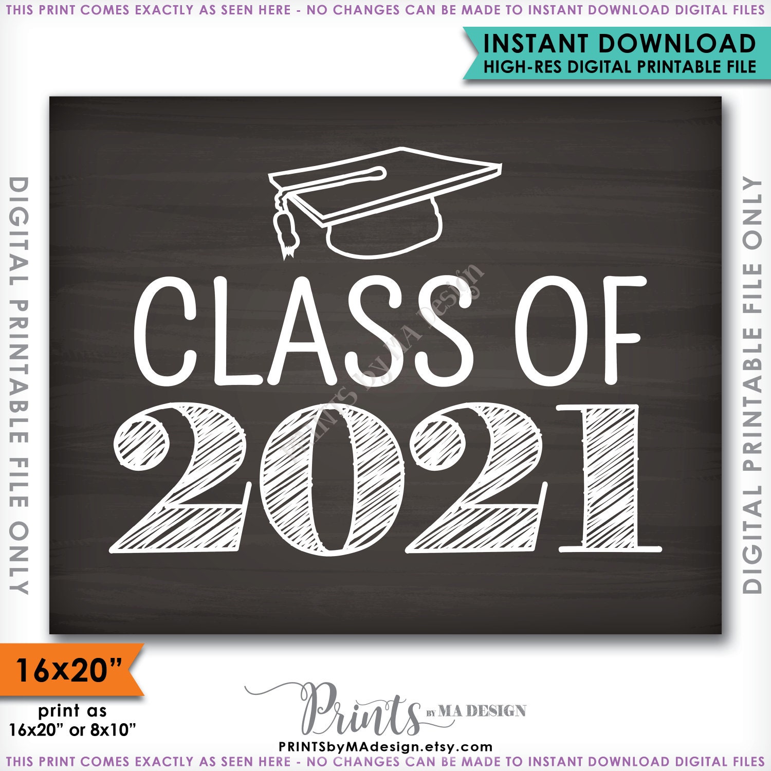 Class of 2021 Sign, Grad Party High School 2021 Grad College Graduation
