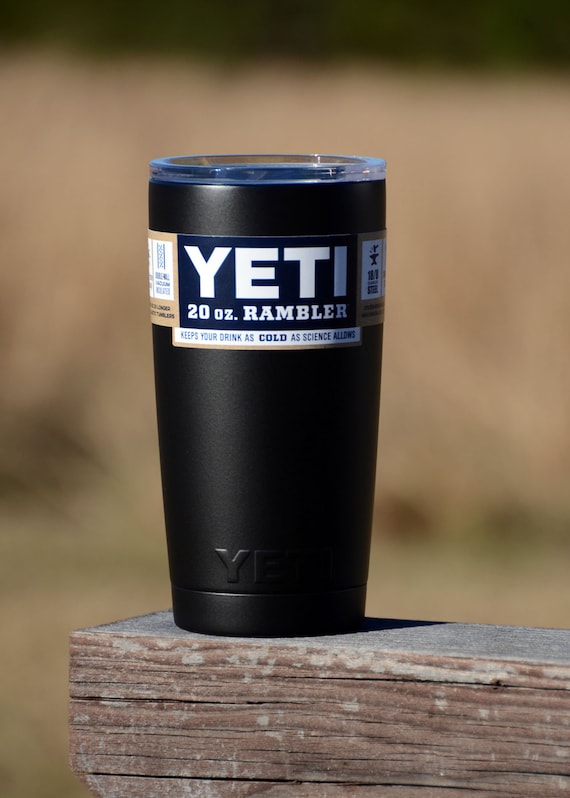 YETI Rambler 20oz Custom Powder Coated Black & 20 Colors