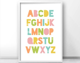 Abc Wall Art nursery wall art for kids alphabet painting wall decor Abc Wall Art nursery wall art for kids alphabet painting wall decor