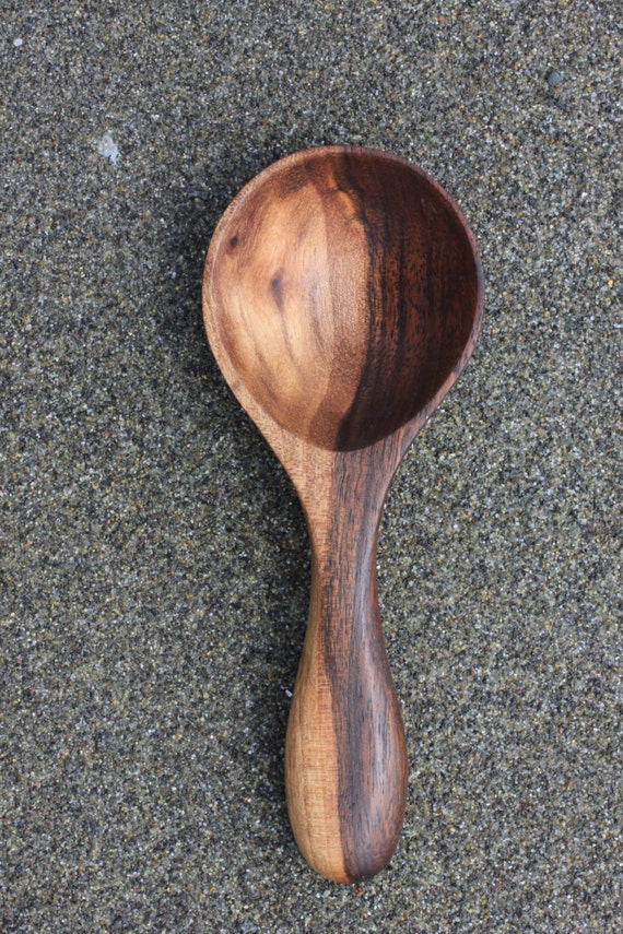 Hand Carved Walnut Wooden Coffee Scoop