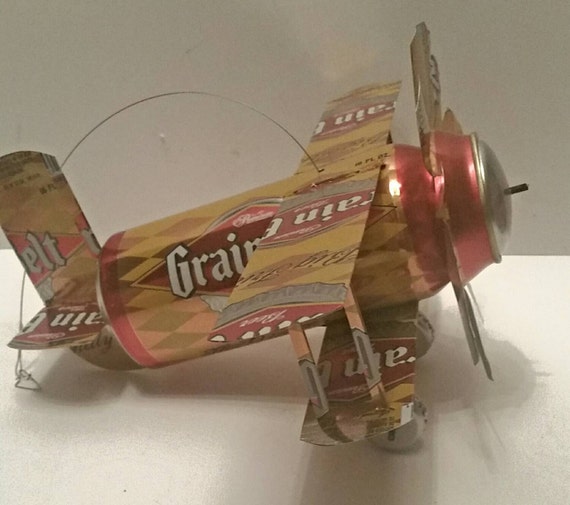 Beer can airplane Beer can garden decor Garden decor Gifts