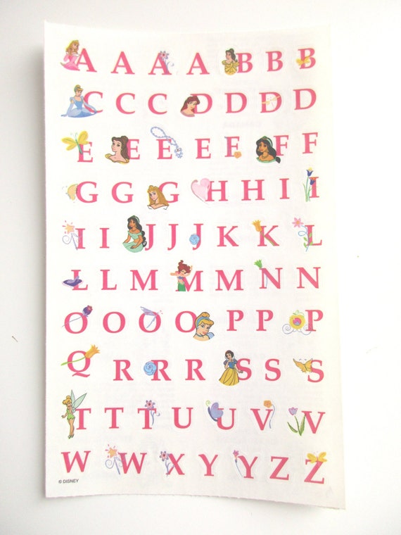 disney princess alphabet paper sticker disney princess