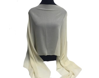 Creme-Beige-yellow Sheer-Georgette-Chiffon-Shawl-Formal-Evening -Casual-Pashmina-Scarf-Shawl-Wrap-Weddings-Brides-Giftswedding-bridal-bride