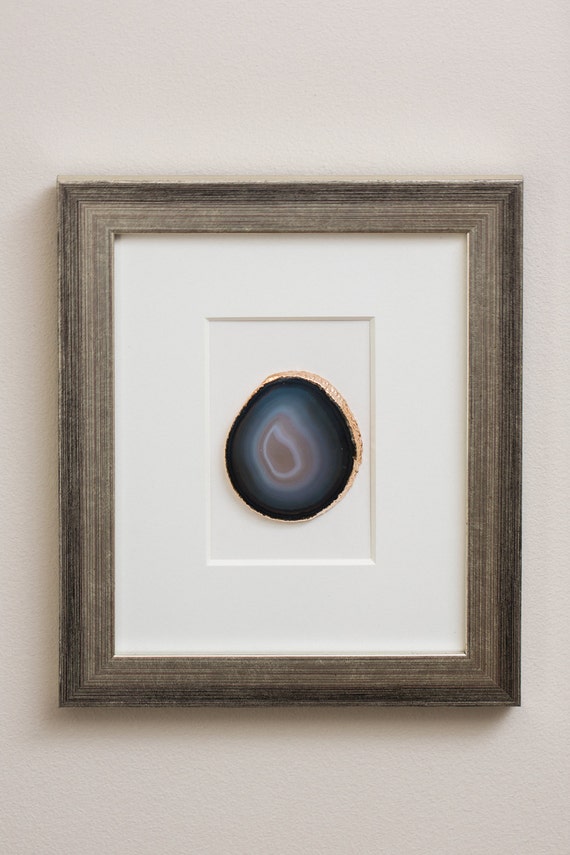 Set of 4 8x10 Framed Agate Slice // Multiple Colors Available