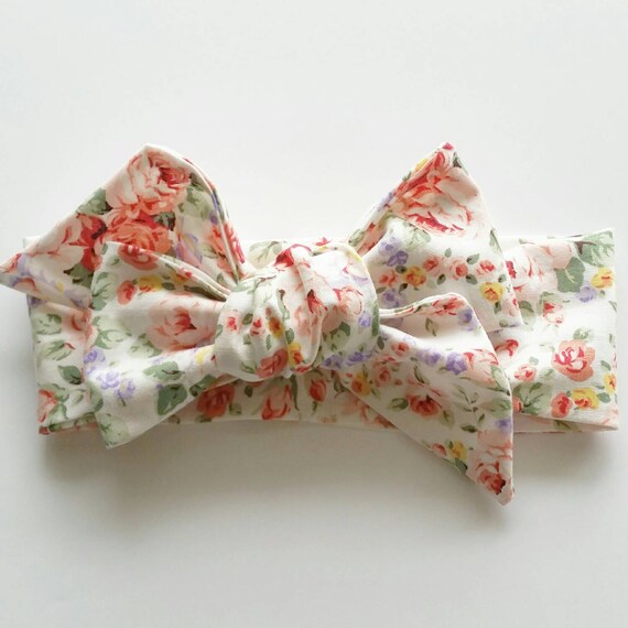 604 New baby headbands bows accessories etsy 864   Floral on White} baby headbands, fabric hair bows, hair accessories 