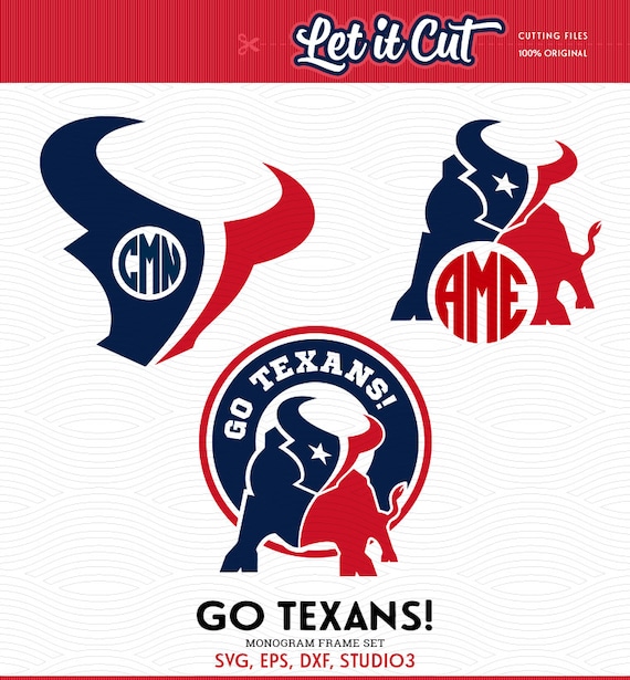 Download Go Texans Monogram Frames SVG EPS DXF Studio3 Football