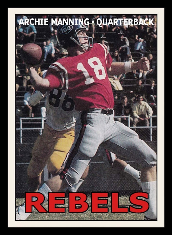 1969 Archie Manning Ole Miss Rebels By GoldenAgeCardCompany
