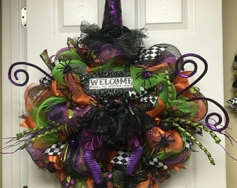 Halloween Wreath, Witch Wreath, The Witch Is In, The Witch Is In Wreath, Spooky Wreath