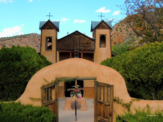 Items similar to Chimayo Adobe Church Photo, FREE SHIPPING, Church Art ...