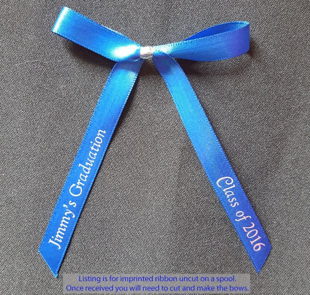 50 Personalized 3/8 Satin Ribbons for Graduation
