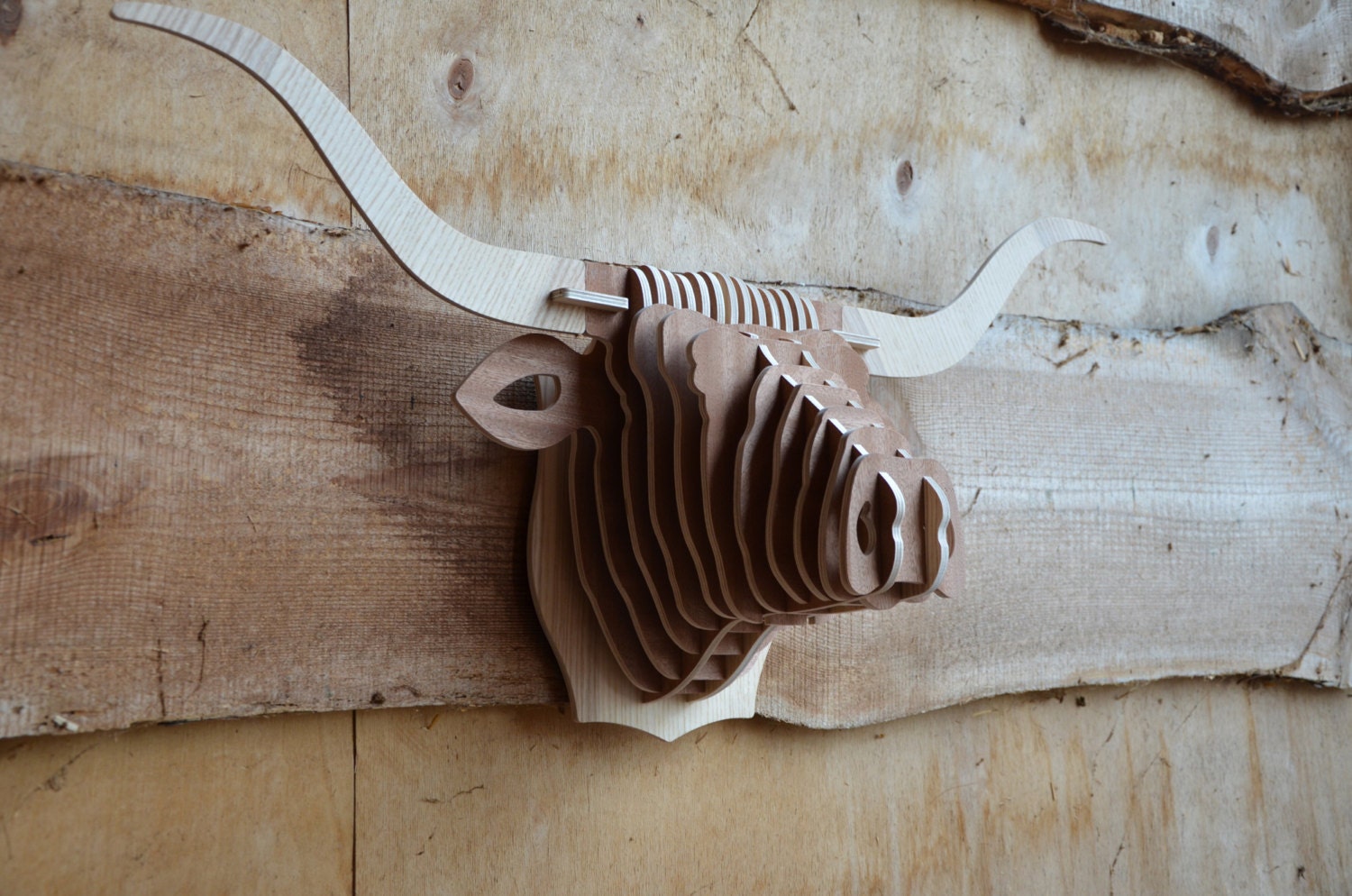 Wooden Bull Head Gift For Taurus Buffalo Ox Head Wooden