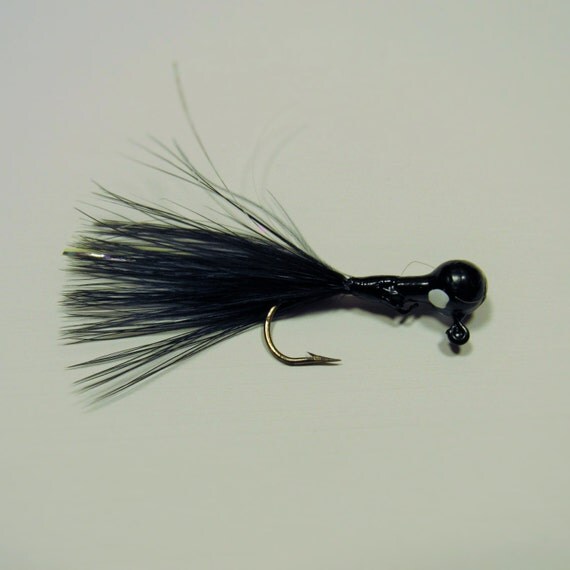 Ice Fishing Jig Black/Black 3 Sizes by BearCreekFishingCo